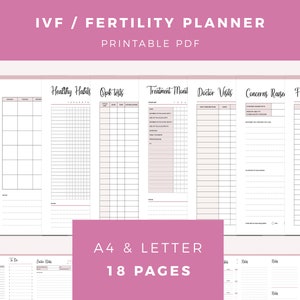 IVF planner printable, TTC Journal, Fertility planner, IUI Medication tracker, organizer and pregnancy planning binder, infertility