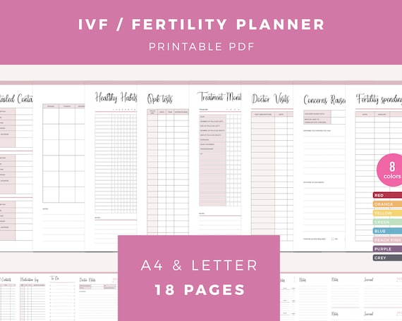 IVF Planner Printable, TTC Journal, Fertility Planner, IUI Medication  Tracker, Organizer and Pregnancy Planning Binder, Infertility 