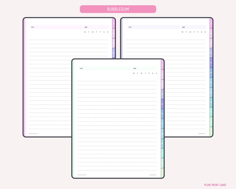 Digitales Notizbuch, Notizbuch für GoodNotes, Notability, Zoomnotes, 12 mit Hyperlink versehene Tabs, linierter digitaler Fachteiler, iPad Planner, PDF Bild 8