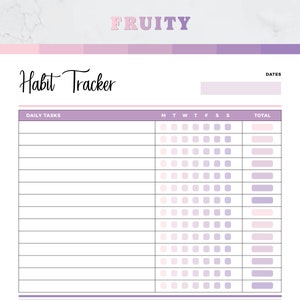 Habit Tracker Printable | Daily Task Checklist - Etsy