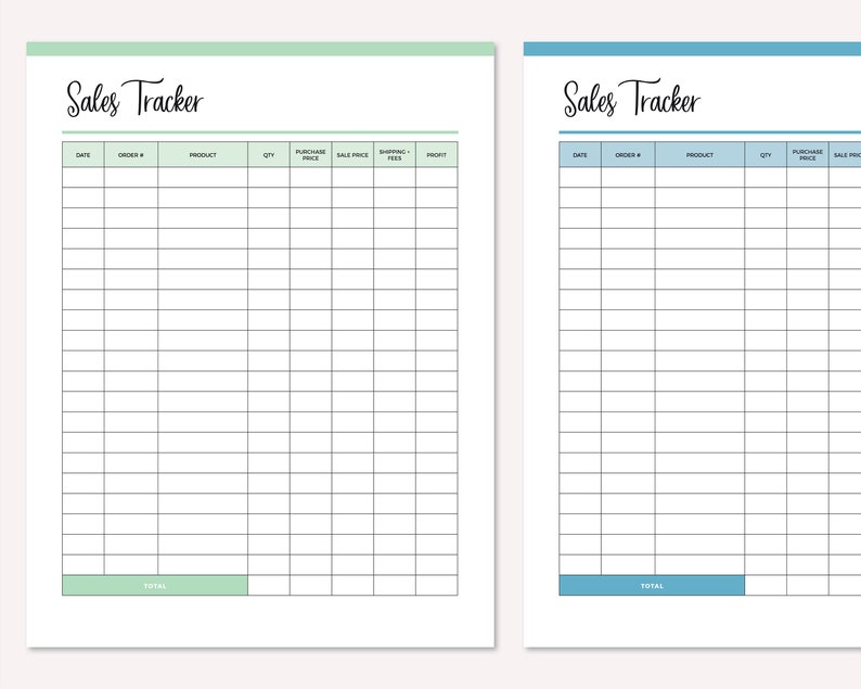 Online Sales Tracker Printable Sales Tracking Template Small - Etsy UK