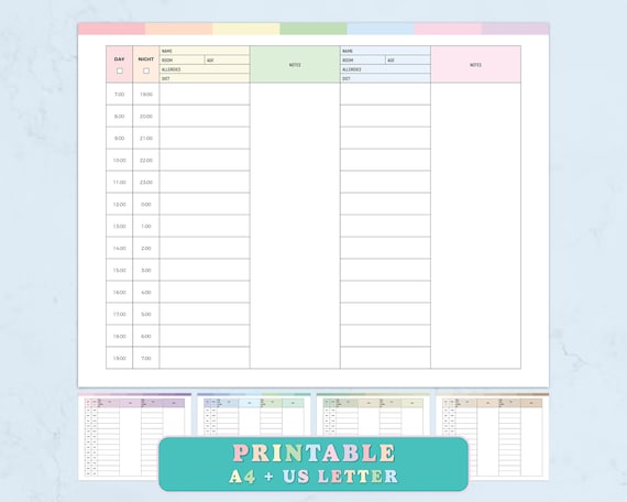 Nurse Shift Organization, Nurse Task Organizer, Nurse Day