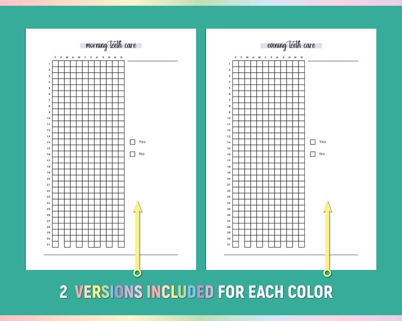 A5 Teeth Brushing Tracker, Printable Tooth Brushing Journal, Simple ...