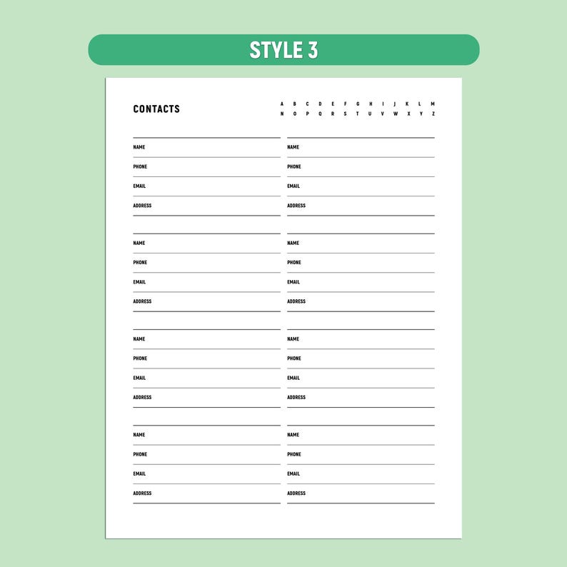 Address Book Templates