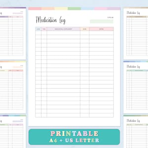 Medication Tracker Printable, Medication log, Medicine Tracker