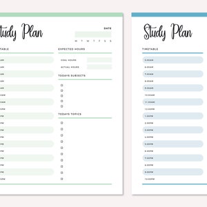 Study Planner Printable, Print at Home Study Plan, Student Planning ...