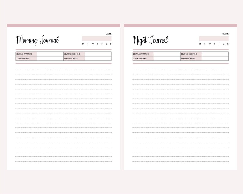 Printable Lined Journal Pages, Daily Journaling, Gratitude Journaling ...