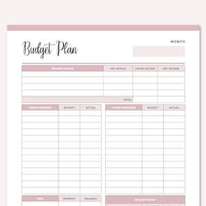 Printable Monthly Budget Planner, Budget Template, Finance Planner, Budget Plan, Financial Journal, Monthly Budget Sheet, A4 and Letter image 5