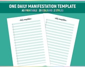 A5 One Daily Manifestation Template, Printable Today's Manifestation Tracker, Intention Setting Journal, Daily Manifestation Log PDF