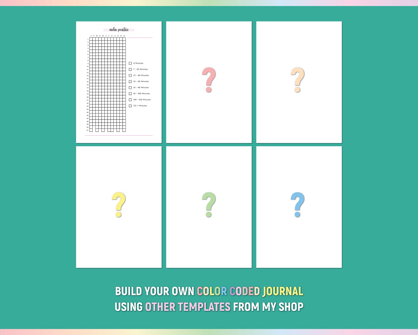 A5 Violin Practice Tracker, Printable Violin Training Journal, Simple ...