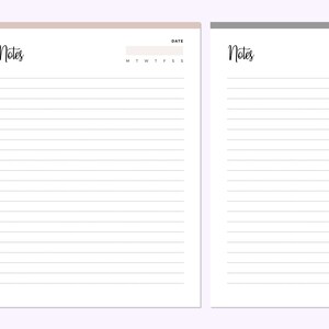 Notes page printable