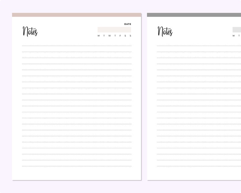 Notes page printable