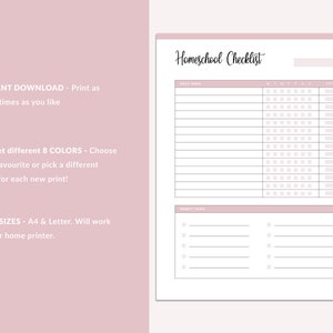 Homeschool Checklist Printable, Daily Checklist for Homeschool Teachers ...