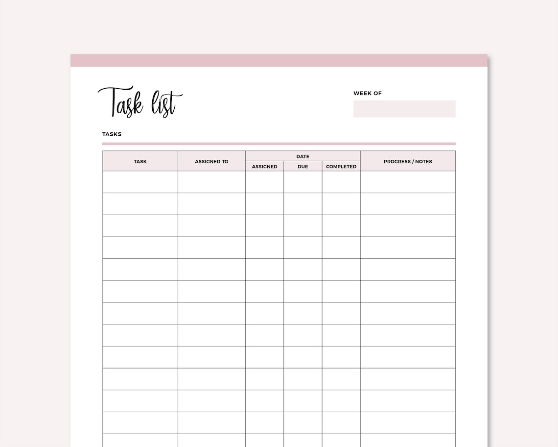 Employee Task List Printable Work Allocation Sheet Daily - Etsy