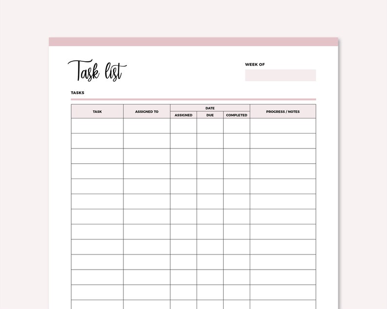 Employee Task List Printable Work Allocation Sheet Daily - Etsy Ireland