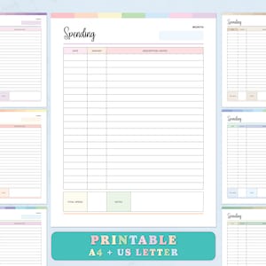 Spending Tracker Printable, Daily Expense Tracker