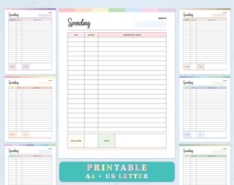 Spending Tracker Printable, Daily Expense Tracker