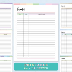 Expense Tracker Printable, Spending Tracker, Business Expense Tracking, Budget Planner, Personal Finance Tracker, Spending Log