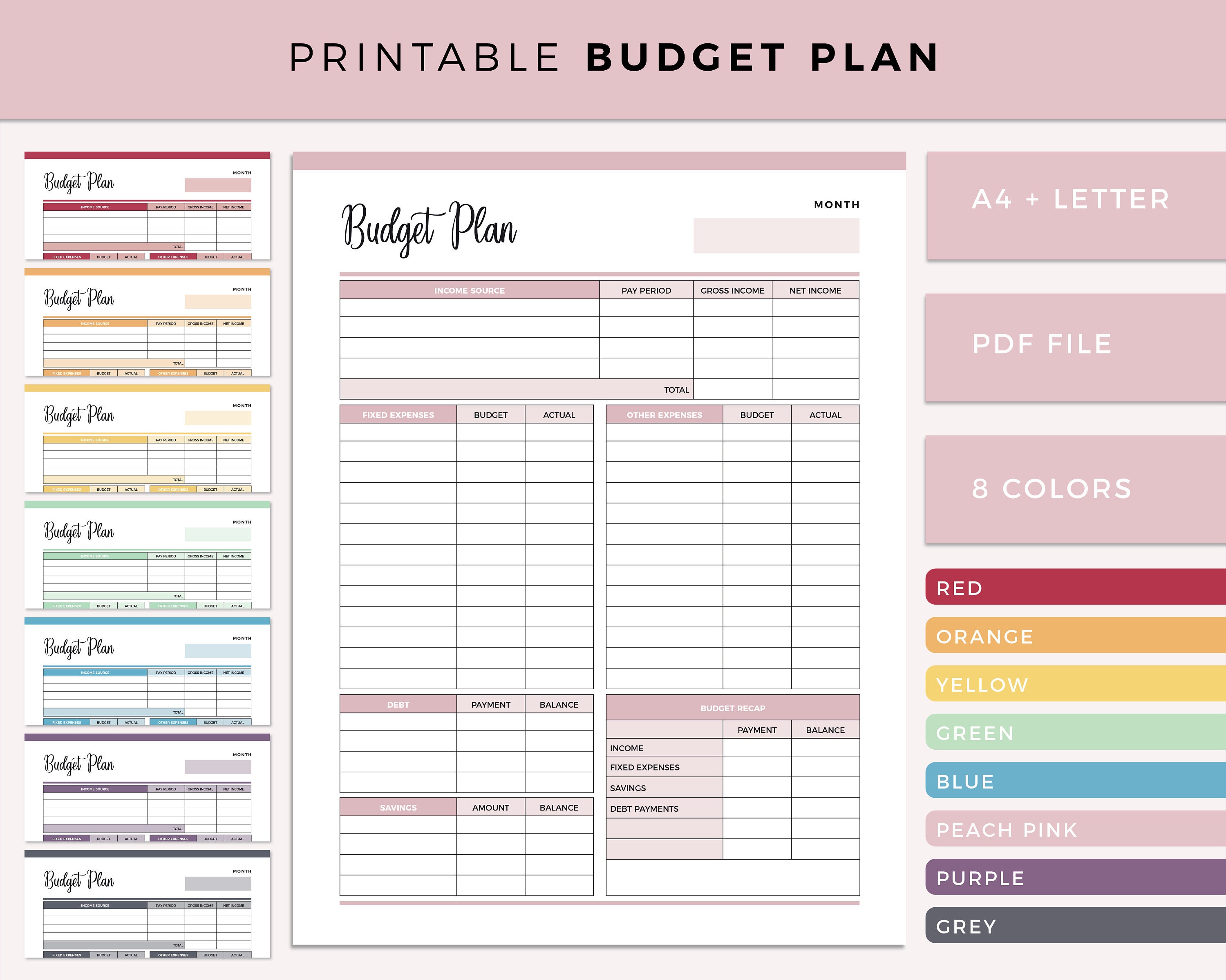 Планер бюджета. Budget Sheet. Simple budget Plan Print out. Budget planning