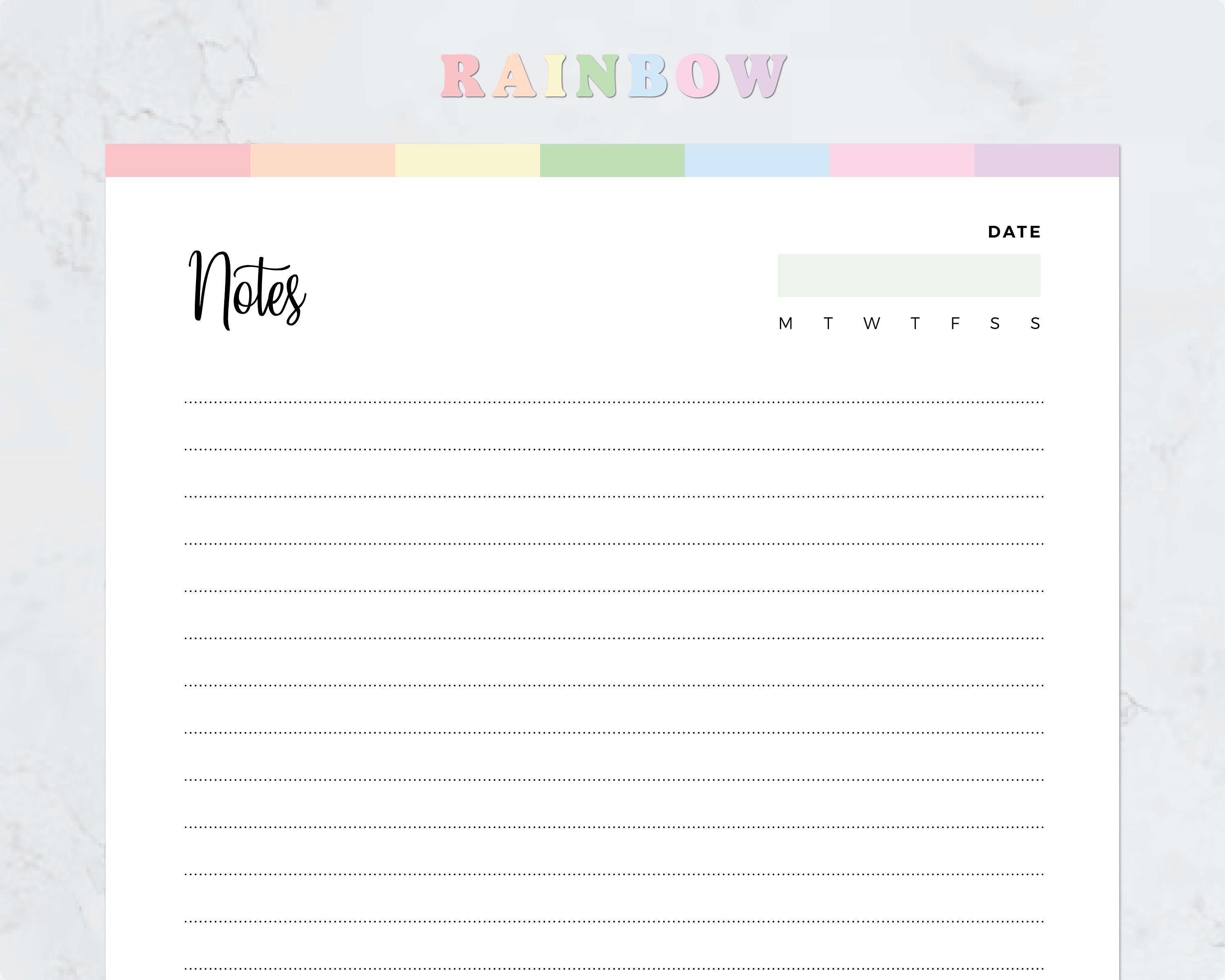 Lined Notes Template Printable | A4, US Letter (PDF) - Etsy