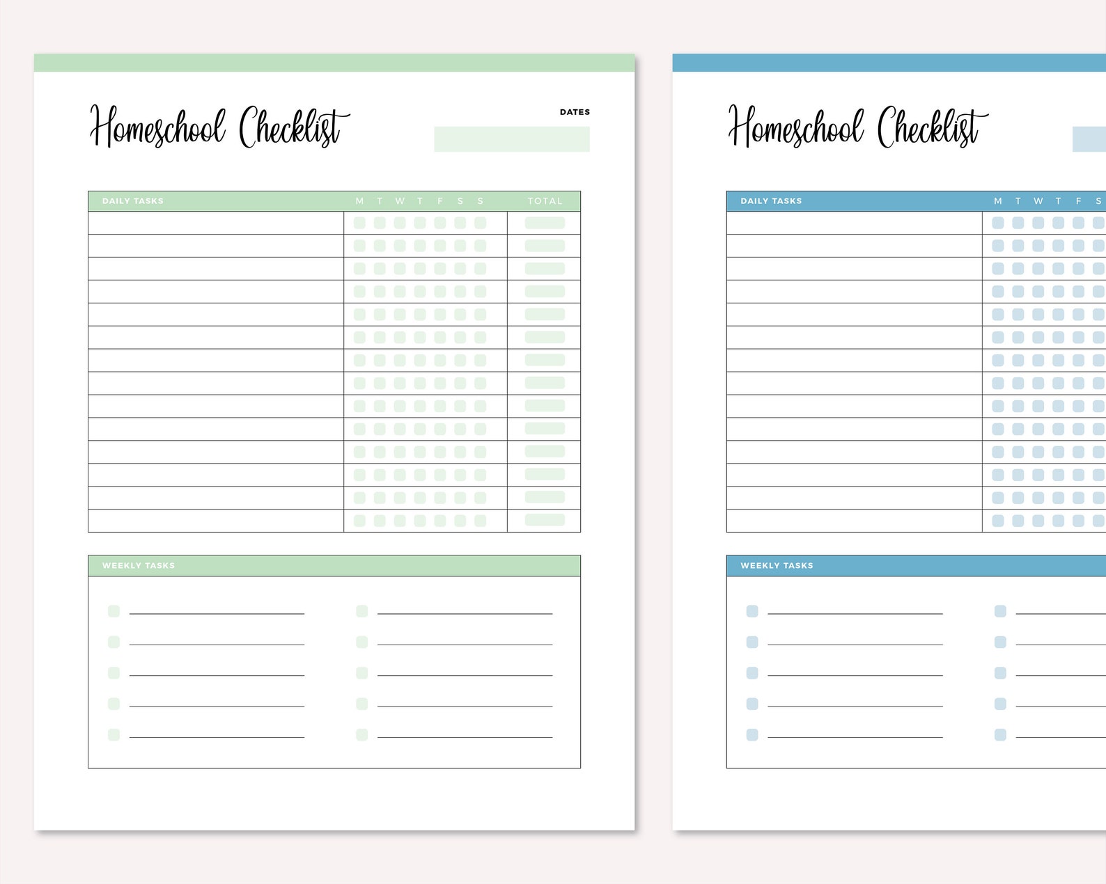 Homeschool Checklist Printable Daily Checklist for Homeschool - Etsy