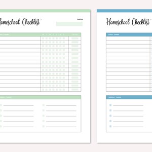 Homeschool Checklist Printable, Daily Checklist for Homeschool Teachers ...