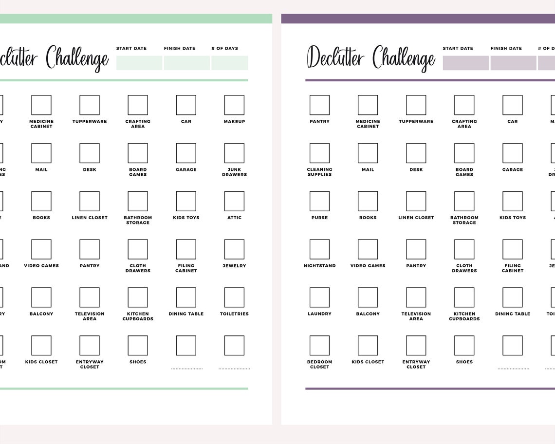 Printable Declutter Tracker Declutter Planner Decluttering | Etsy