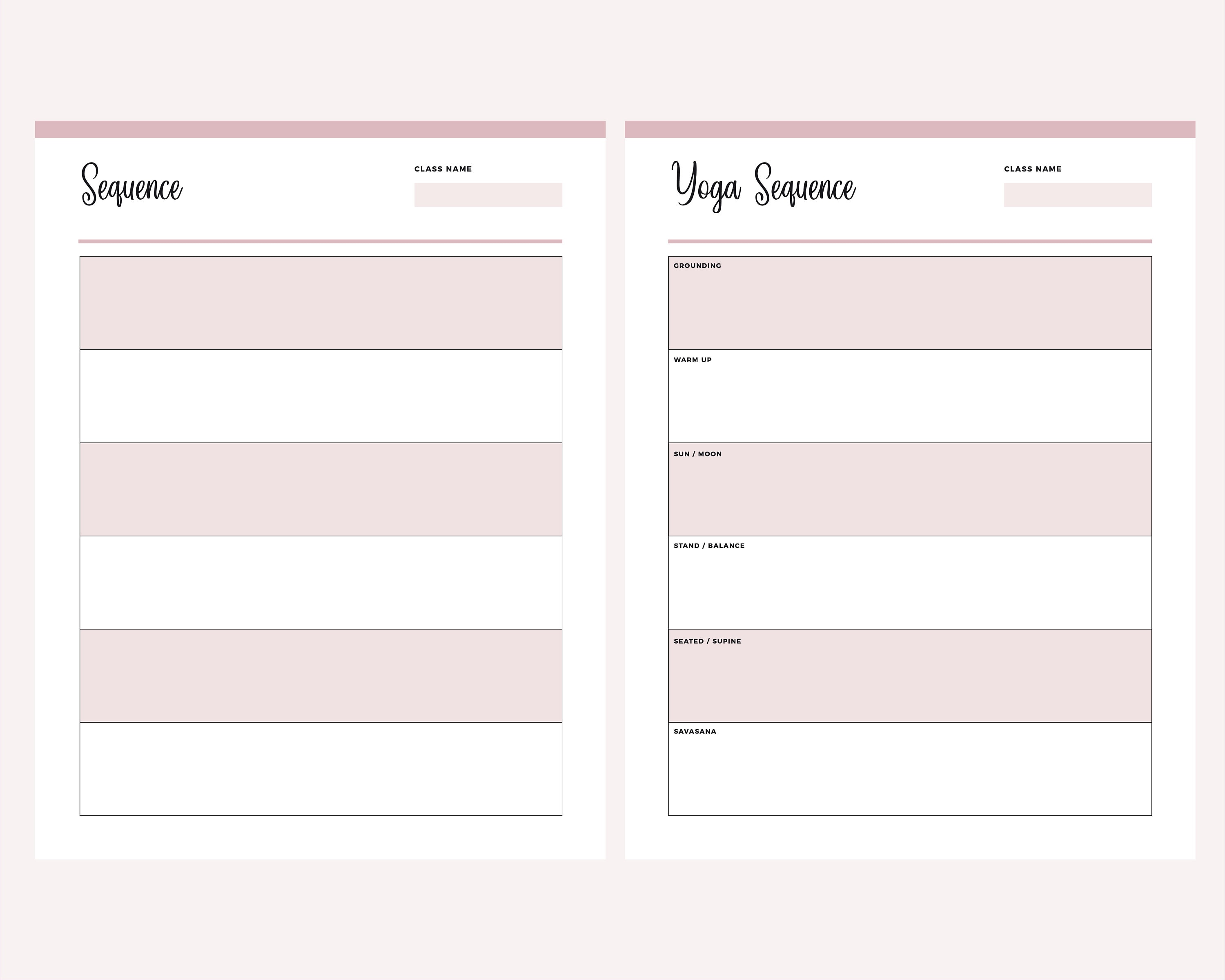 Printable Yoga Sequencing Planner Yoga Sequence Pages Yoga | Etsy