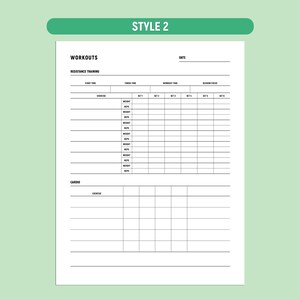Workout Tracker Template - Printable Exercise Planner - Daily Fitness Log PDF image 7