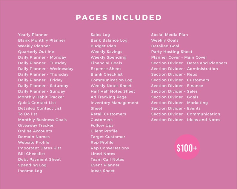 Direct Sales Printable Planner