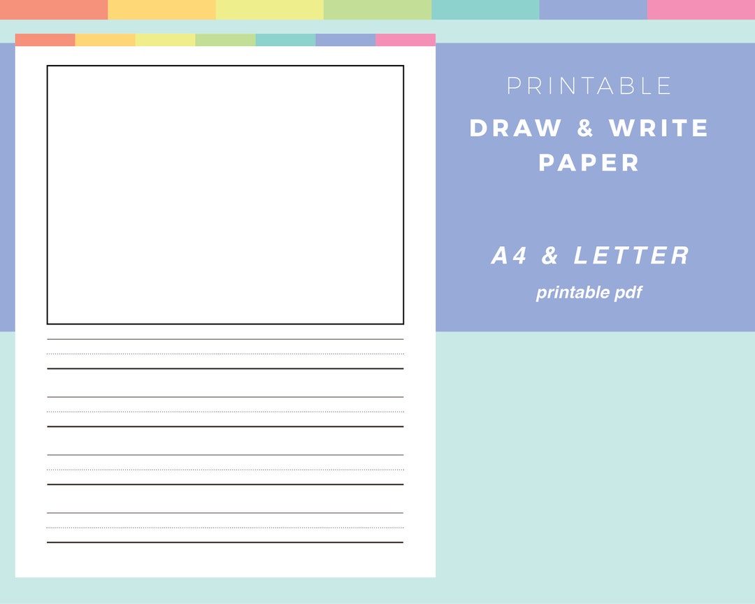 Printable Kids Story Paper, Childrens Draw and Write Template, Kids Printable Kids Story Paper, Childrens Draw and Write Template, Kids