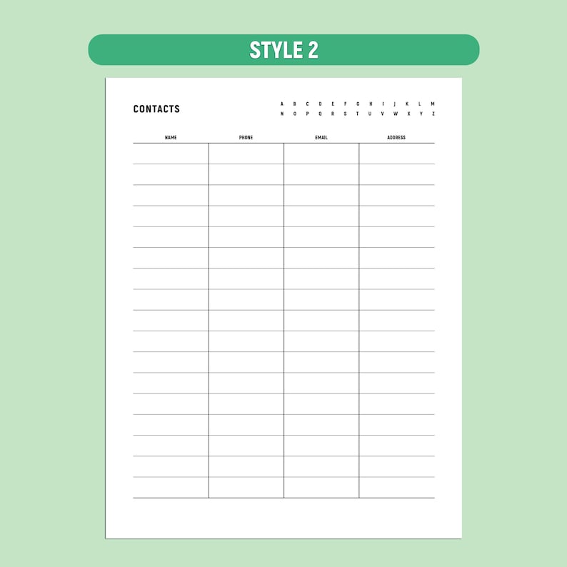 Address Book Templates