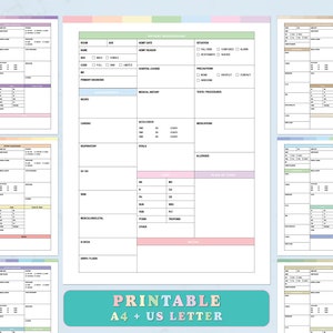 Printable Nurse Report Sheet, Nursing Report Sheet Printable, ICU report sheet, Nurse Brain Sheet, Med Surg Report Template, SBAR nursing
