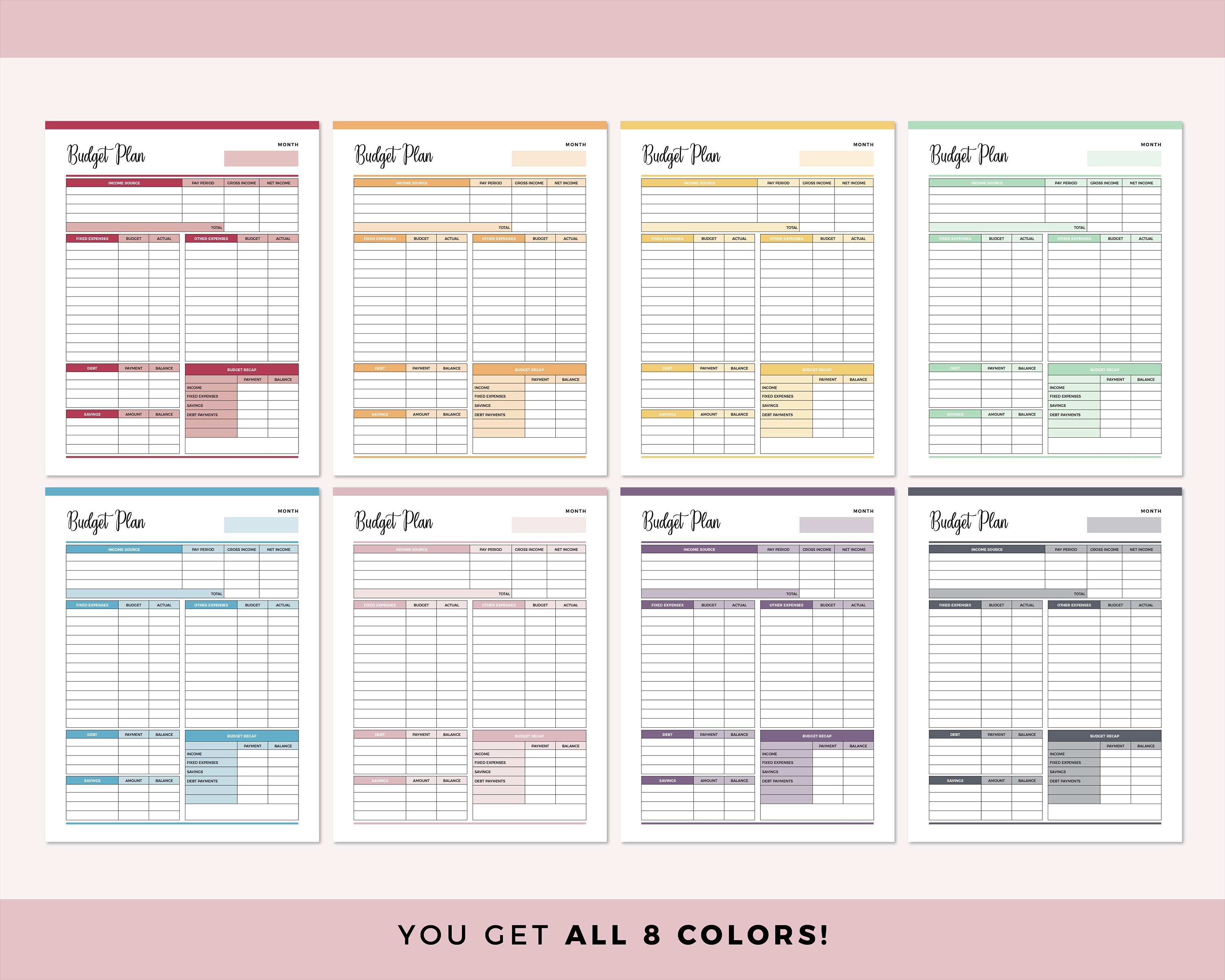 Printable Monthly Budget Planner Budget Template Finance - Etsy UK