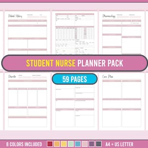 Nursing Student Planner, Nursing School Planner, Nursing Planner Template, Student Nurse Planner, Nurse Student Planner Printable, PDF