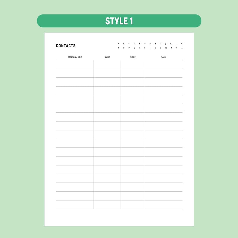 Address Book Templates