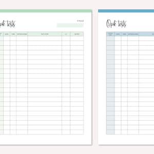 Printable OPK Test Sheet, Ovulation Tracker, Fertility Planner ...