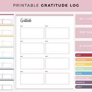 Druckbares Dankbarkeitstagebuch, tägliche Dankbarkeitsliste, Dankbarkeitstagebuch, Positivitätsplanung, Quick Positivity Planner, A4 und Us Letter