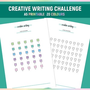 30 Day Creative Writing Challenge Tracker, 60 Day Literary Writing Log ...