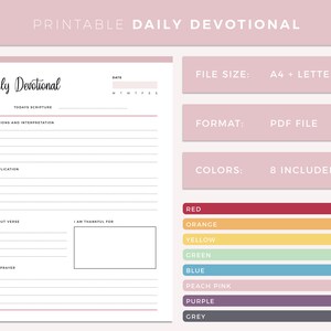 Daily Devotional Template Guide Quiet Time Printable Etsy