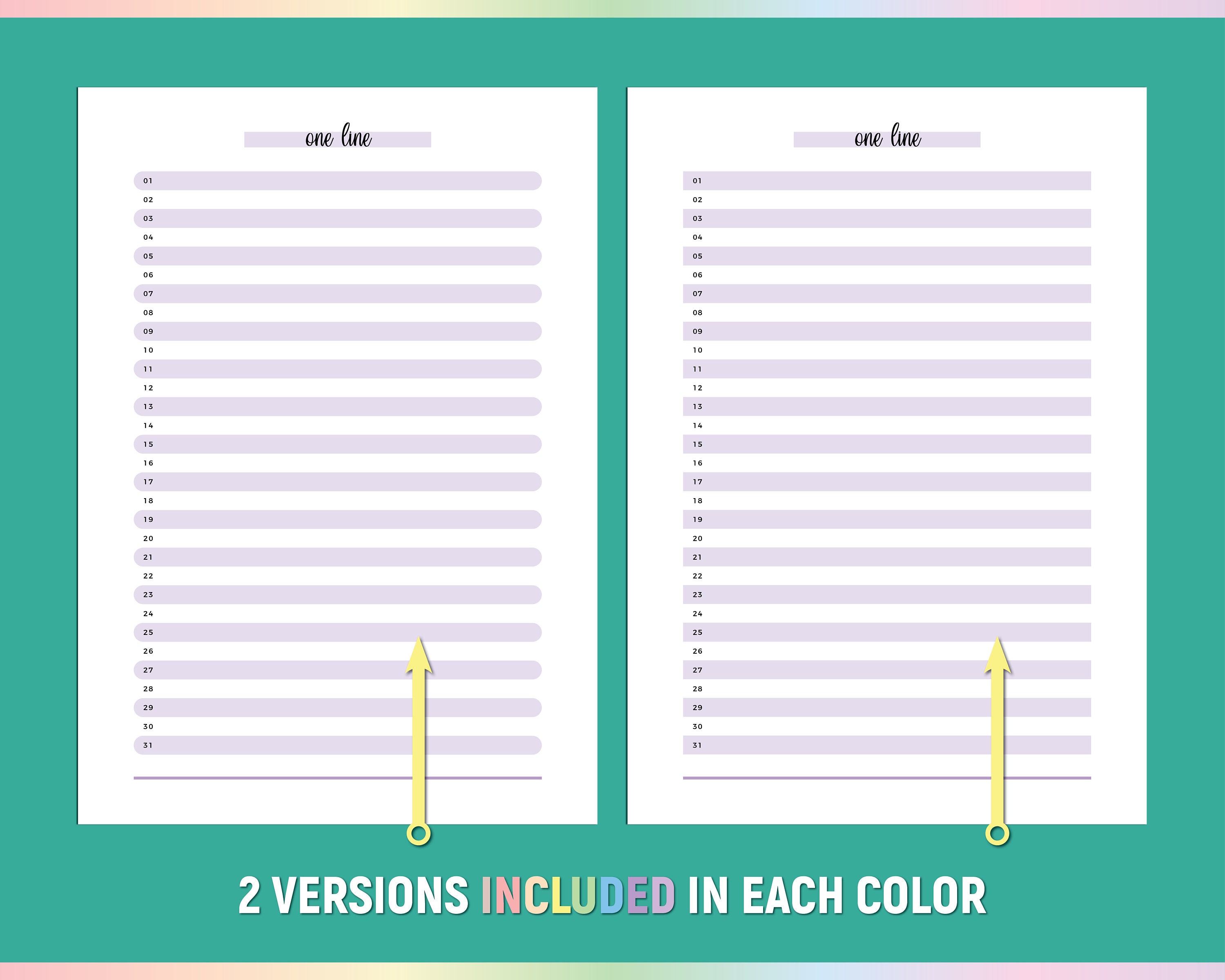 A5 One Line A Day Template, Printable Daily Sentence Tracker, Printable ...