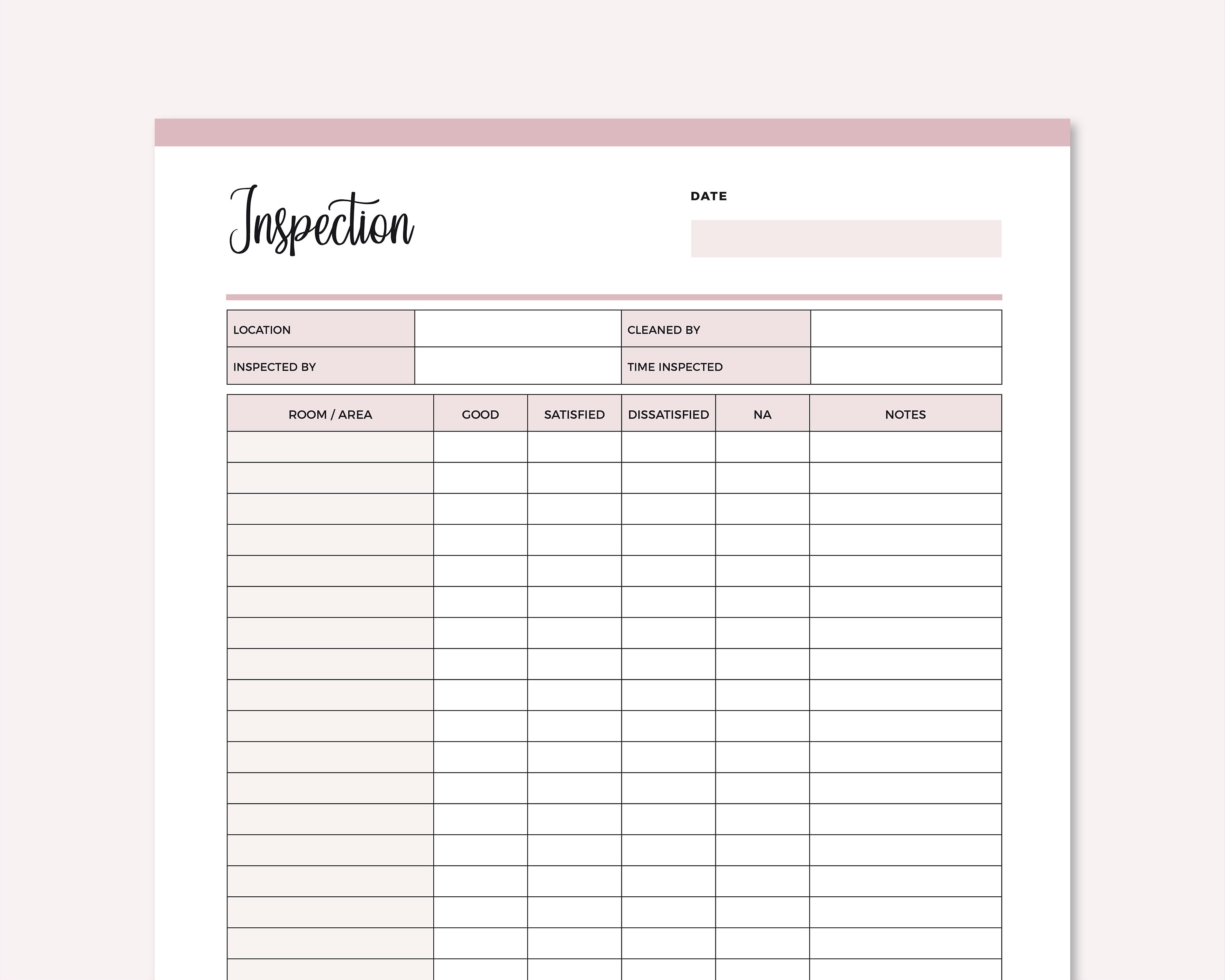 Printable Cleaning Business Inspection Checklist - Cleaner Inspection ...