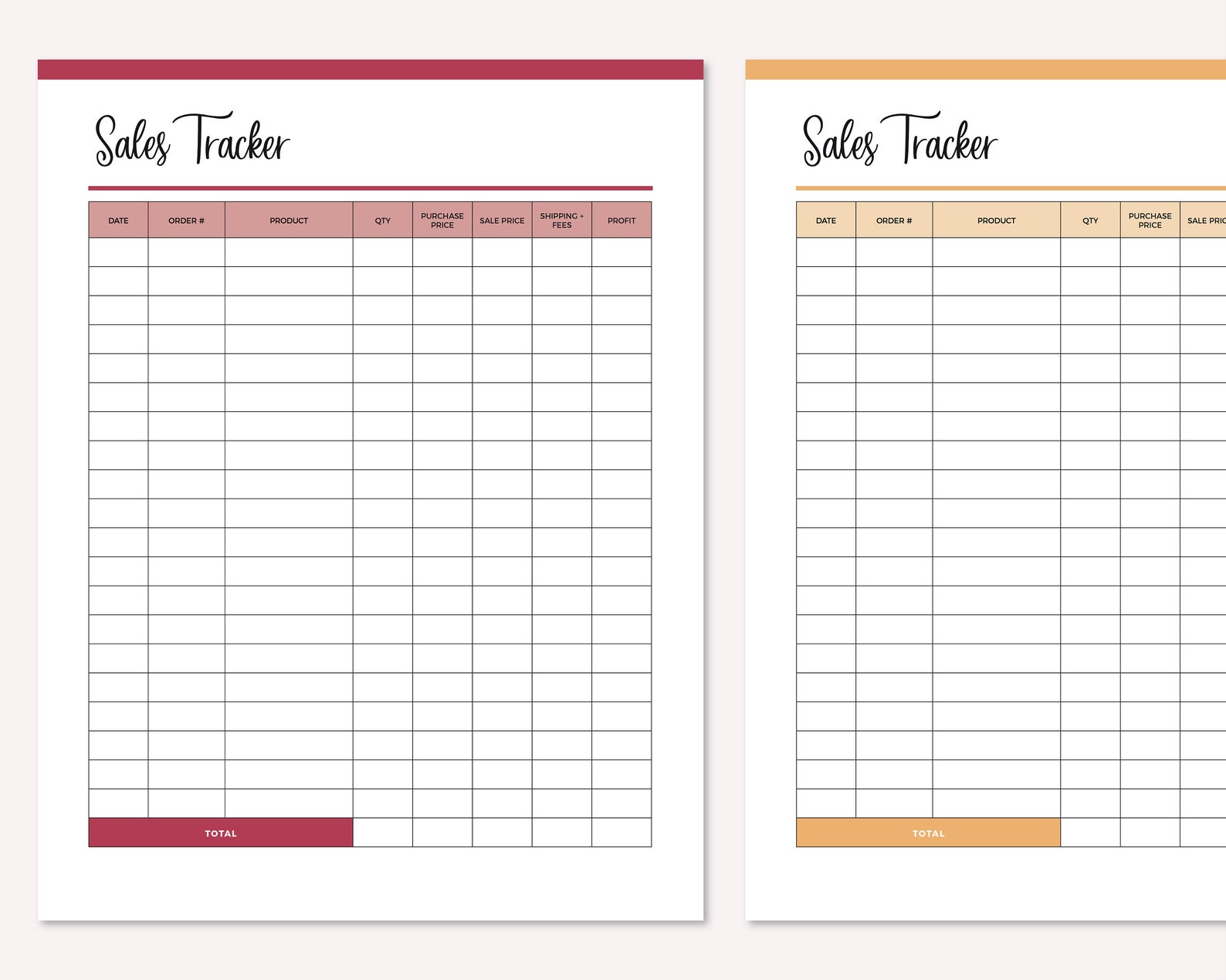 Online Sales Tracker Printable, Sales Tracking Template, Small Business ...