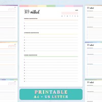 The 369 Method Printable Template (PDF) - Etsy