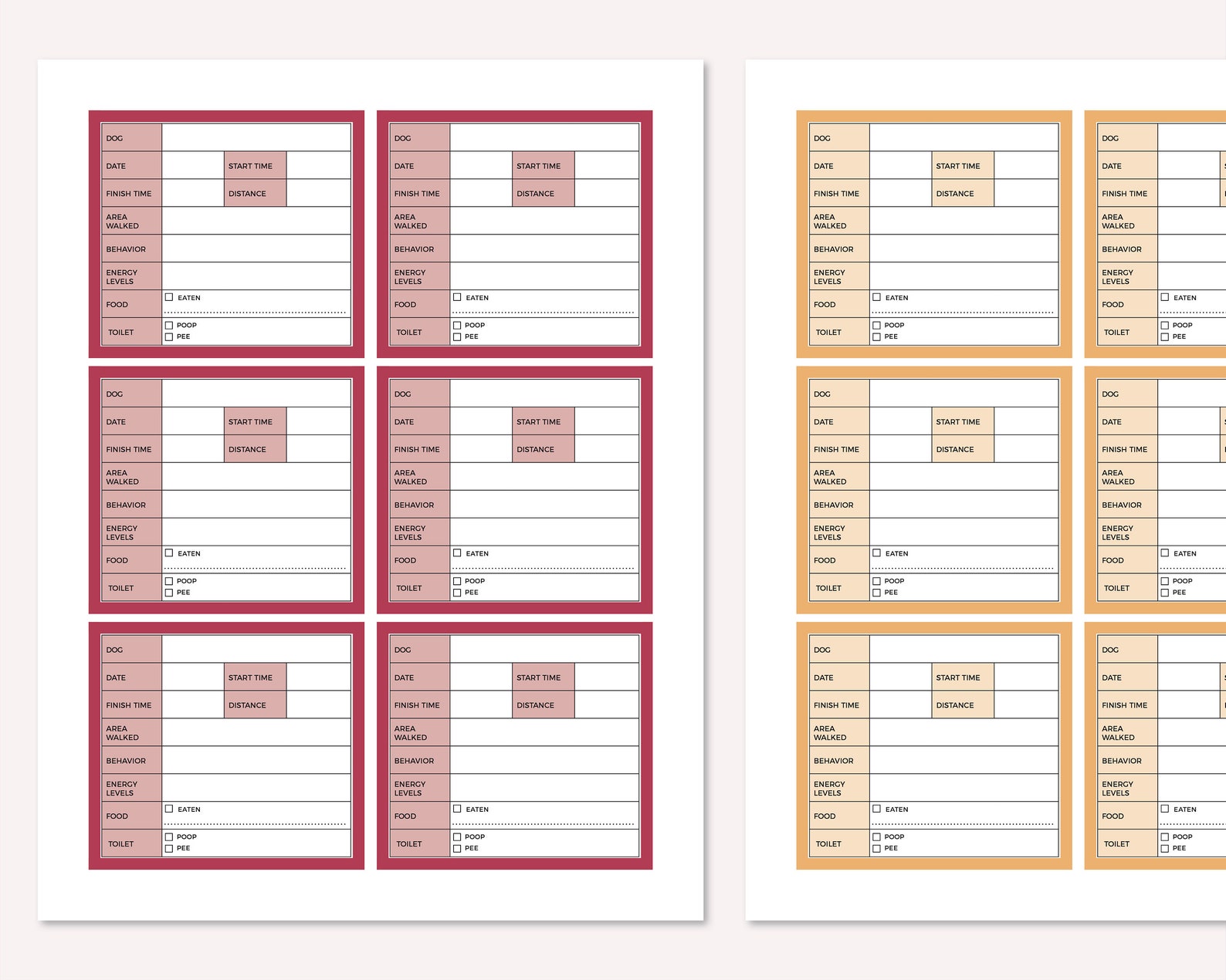 Printable Dog Daycare Report Card Template