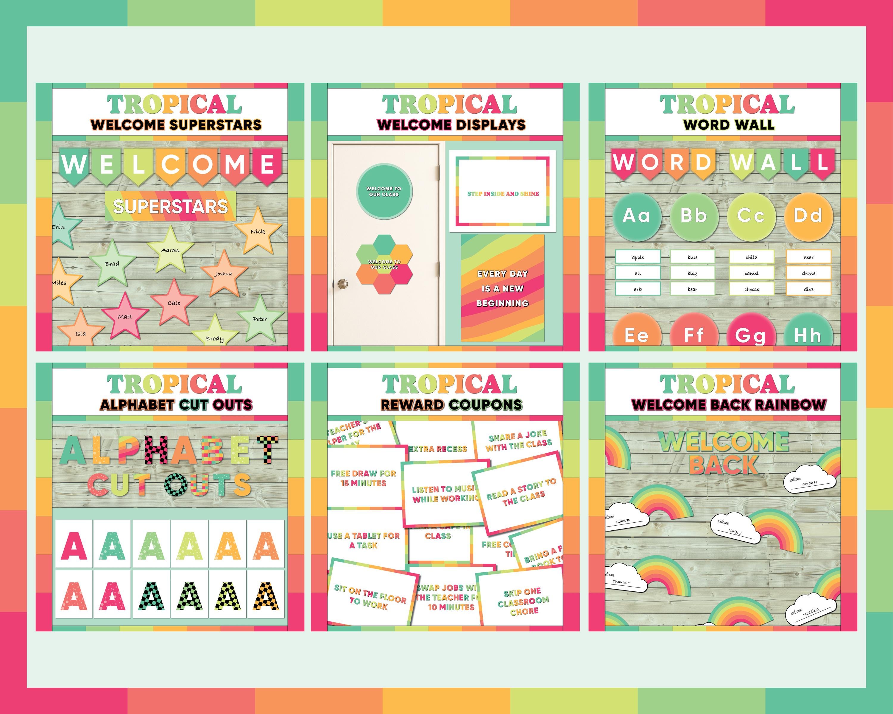 Tropical Classroom Decor Bundle: Printable Teacher Resources (PDF ...