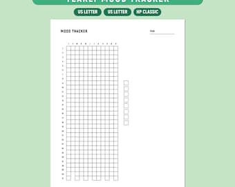 Jährlicher Stimmungstracker zum Ausdrucken, Pixel Stimmungsdiagramm Vorlage, Jährliches Stimmungslog, Mentales Gesundheitstagebuch, A4/Letter/Happy Planner, ausfüllbares PDF