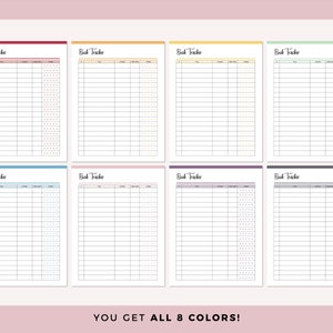 Printable Book Tracker, Reading List, Book Worm Checklist, Book Reading ...