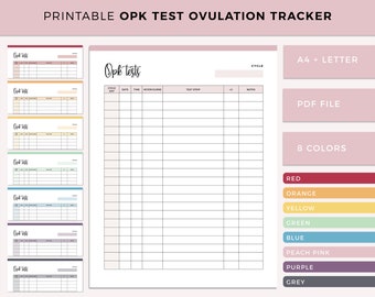 Printable OPK Test Sheet Fertility Planner Ovulation Test - Etsy