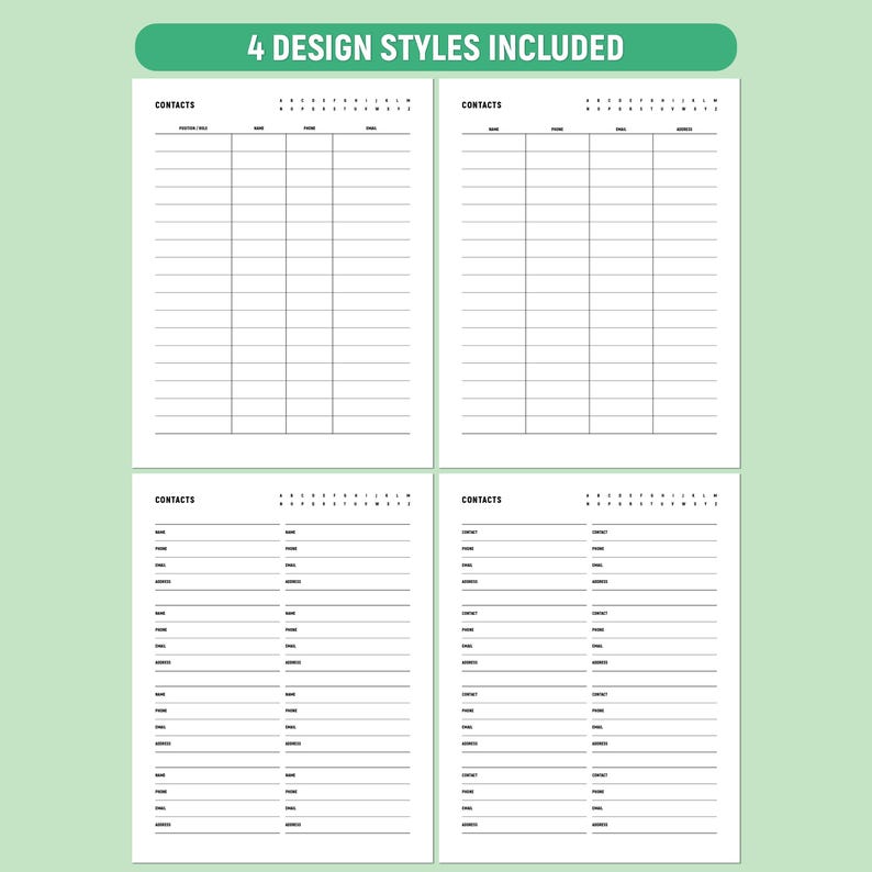 Address Book Templates